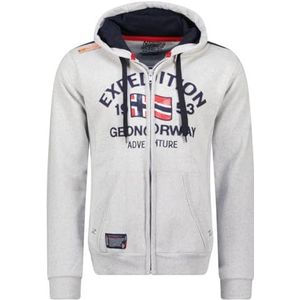 Geographical Norway Flag Heren Hoodie kangoeroezak - Sweatshirt Logo Pullover Hood Hoody Warm Lange Mouwen - Heren Lente Zomer Herfst Winter (Lichtgrijs S), Lichtgrijs, S