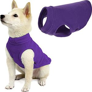 Gooby - Stretch fleece vest, pullover fleece vest jas trui voor honden, paars, medium