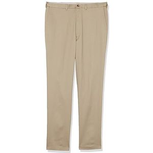 Haggar Men's B&T Iron Free Premium Khaki Classic Fit Flat Front Expandable Waist Pant
