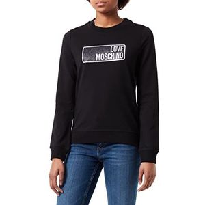Love Moschino Dames ronde hals sweatshirt, zwart, 46