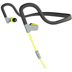 Sporthoofdtelefoon met microfoon, bluetooth-verbinding, geluidsisolatie en ergonomisch design, ideaal voor sport en fysieke activiteit.