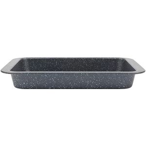 Salter BW07032BRMFOB Megastone Collection Koolstofstalen braadpan, diepe bakplaat, antiaanbaklaag, ovenbestendig, PFOA-vrij, 36 cm, zwart