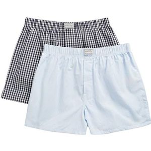 Stripe and Gingham Boxer SH 2-pack, College Blue., XXL