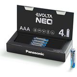 Panasonic Evolta Neo, Premium alkalinebatterij, AAA 4-delige doos, extra sterke prestaties, bijzonder duurzaam en veilig, Micro LR03 1,5 volt, verpakking als praktische opbergdoos