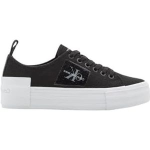 Calvin Klein Jeans - Bold Vulc Flatf Low T - Sneakers - Zwart/Wit - Hoogwaardig Materiaal