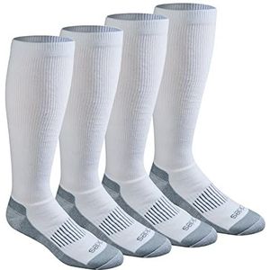 Dickies Men's Light Comfort Compression Over-The-Calf Socks, White (4 Pairs), Large