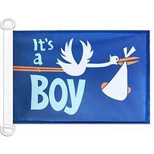 AZ FLAG Paviljoen ""C'est Un Jongen"" 45 x 30 cm – Vlag Boot It's a Boy – geboorte 30 x 45 cm