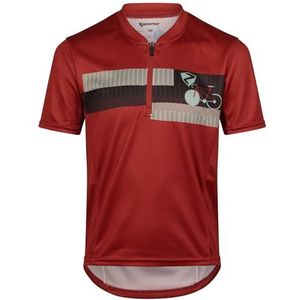 Ziener NESPI Fietsshirt voor kinderen, mountainbike, racefiets, ademend, sneldrogend, elastisch, mouwloos, amberrood, 128