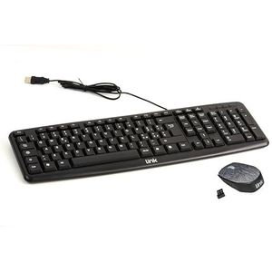 LINK LKTAST02 LKMOS06 - Italiaans USB-toetsenbord 108 toetsen kleur zwart + draadloze muis gemaakt van stof kleur grijs USB 1000 DPI