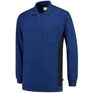 Tricorp 302001 casual polokraag bicolor borstzak sweatshirt, 60% gekamd katoen/40% polyester, 280 g/m², koningsblauw-marineblauw, maat 4XL