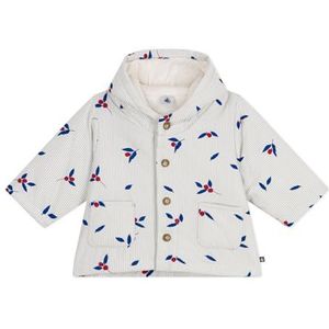 Petit Bateau Gewatteerde babyjas met capuchon van bessenprint popeline, Co2/Multico, 6 Maanden