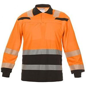 Hydrowear 040460OB Tanna poloshirt met lange mouwen, oranje/zwart, maat 4XL