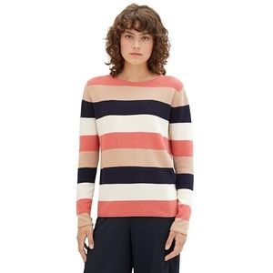 TOM TAILOR Damestrui, 30650 - Roze Navy Colorblock Stripe, XS