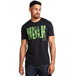 Marvel Heren Hulk Text T-shirt, Zwart, M