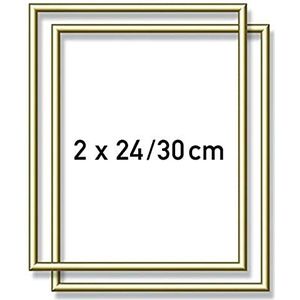 Schipper 605200762 schilderen op nummer, 2 x aluminium frame 24 x 30 cm, goudglanzend zonder glas voor je kunstwerk, eenvoudige zelfmontage