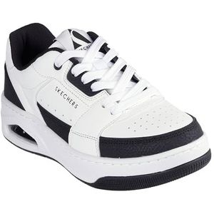 Skechers - UNO COURT- Sneakers - Wit/zwart - Vetersluiting - Sleehak