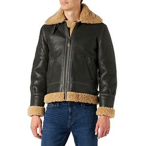 Schott NYC Leren herenjas, kaki/beige, L