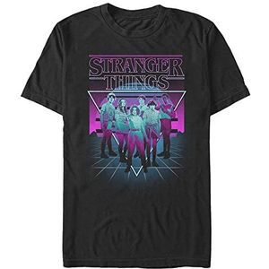 Netflix Unisex Stranger Things-Neon Group Organic Short Sleeve T-Shirt, Zwart, XXL, zwart, XXL