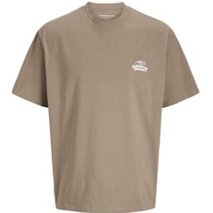 JACK & JONES Heren Jcoretreat Typograc Tee Ss Crew Neck, Desert Taupe, L
