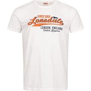 Lonsdale Men's CROXTON T-shirt, wit/neon oranje, S