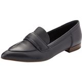 Högl - Instappers - Donkerblauw - Leer - Blokhak