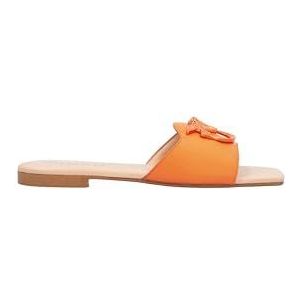 PINKO Slippers Calf Leather, damessandalen, oranje, 39 EU, Oranje, 39 EU