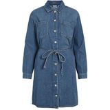 VILA - Korte Jurk - Blauw - Denim - Tencel/Lyocell Materiaal