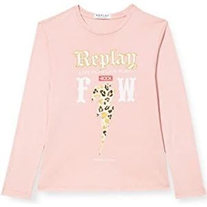 Replay T-shirt voor meisjes, 981 roze, 4 Jaar