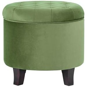 Kinfine USA Ottoman Kinfine Round Tufted Storage Velvet