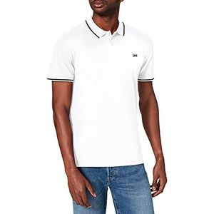 Lee T-shirt voor heren Pique Polo, wit (helder wit Lj), medium