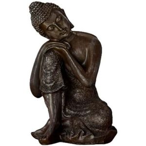 Zen Light Zen'Light Thaise Boeddhabeeld Feng Shui Lucky Charm - Zen cadeau-idee - kantoordecoratie, slaapkamer, woonkamer enz. - Hoogte: 18 cm - bronskleur, hars, 13 x 12 x 20 cm