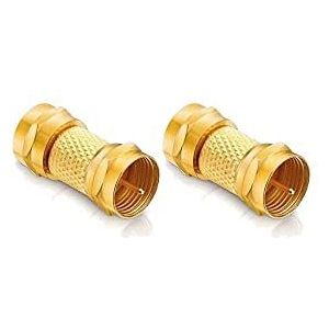 conecto F-connector, F-koppeling, F-connector op, adapter voor het verlengen van antennekabel/coaxkabel, verguld, set van 2, SA-CC50826-SET2