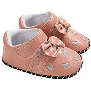 DEBAIJIA Prinsessenschoenen voor babymeisjes, met strik, rubberen zool, antislip, modieus, casual, geschikt voor kleine kinderen van 1-3 jaar, Sxy02 roze strik C, 20 EU
