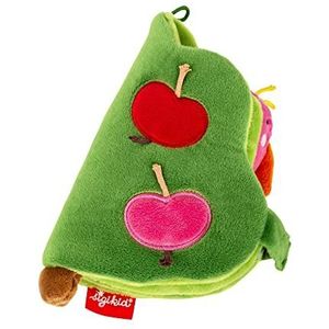 SIGIKID 42949 Stoffen boek appelboom, PlayQ educatief speelgoed, voelboek van pluche met rammelaar, spiegel, knisperfolie: grijpen, spelen, leren, voor baby's vanaf 6 maanden, groen/boom, 13 x 21 cm