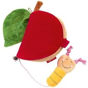 SIGIKID 42949 Stoffen boek appelboom, PlayQ educatief speelgoed, voelboek van pluche met rammelaar, spiegel, knisperfolie: grijpen, spelen, leren, voor baby's vanaf 6 maanden, groen/boom, 13 x 21 cm