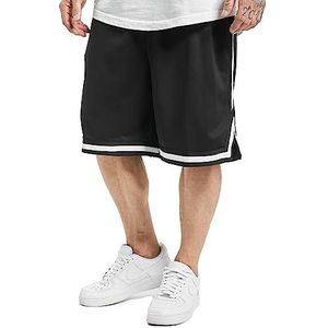 Urban Classics Heren Shorts Stripes Mesh, korte sportbroek voor mannen van licht mesh materiaal, sportshorts in vele kleuren, maten S - 3XL, meerkleurig (Blkblkwht 52), S