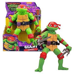Turtles Mutant Mayhem Raffaello-schildpad in enorme versie, 30 cm, incl. gevechtswapens, voor kinderen vanaf 4 jaar, Giochi Preziosi