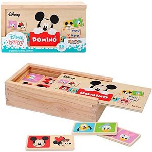 Domino Tafelspel van hout voor kinderen, 2, 3, 4 jaar, geheugenspeelgoed, educatief speelgoed, kinderen, 2 jaar, speelgoed, cognitieve stimulatie, Domino Mickey