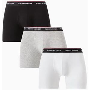 Tommy Hilfiger Heren 3P Boxer Brief Zwart/Wit/Grijs Heather S, Zwart/Wit/Grijs Heather, S