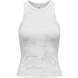 Onlisla S/L O-hals gecoate top JRS, wit (bright white), M