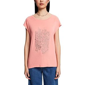 Esprit Collection Lenzing™ Ecovero T-shirt met print, koraalrood, XS