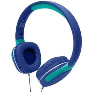 Celly, Hoofdtelefoon met kabel voor kinderen, geïntegreerde microfoon, verstelbare hoofdband, compatibel met AUX-apparaten, jack 3,5 mm, kleur lichtblauw