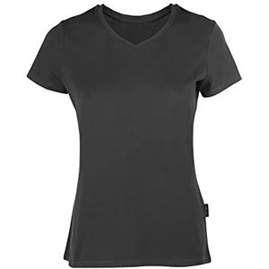 HRM Dames Luxe V-hals T-shirt, Donkergrijs, Maat M I Premium Dames V-hals T-shirt Gemaakt van 100% Biologisch Katoen I Dames Basic Shirt Wasbaar tot 60°C I Hoogwaardige en Duurzame Damestops