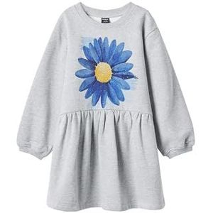 Desigual - Jurk - Sweatstof - Bloemenprint - Ronde Hals - Lange Pofmouwen