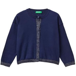 United Colors of Benetton Gebreid vest voor meisjes en jongens, Blauw, 12 Maanden