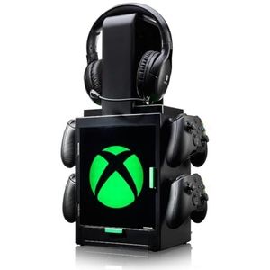 numskull Officiële Xbox led-gaming-kast, controller-houder en headset-standaard voor PS4/PS5 & Xbox Series X|S - Meerdere LED-verlichtingsinstellingen - Officiële Xbox-merchandise