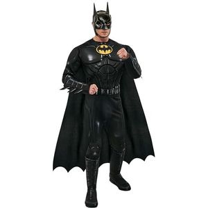 Rubie's DC Comics Flash The Movie Batman (Keaton) Deluxe kostuum voor heren, zoals afgebeeld, groot