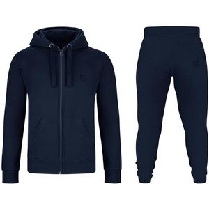 Gennadi Hoppe Trainingspak voor heren, sweatjack en trainingsbroek, joggingpak, blauw (navy), S