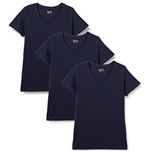 Berydale Dames T-shirt met ronde halsuitsnijding, Donkerblauw, set van 3, L