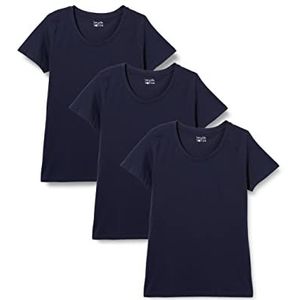 Berydale Dames T-shirt met ronde halsuitsnijding, Donkerblauw, set van 3, M